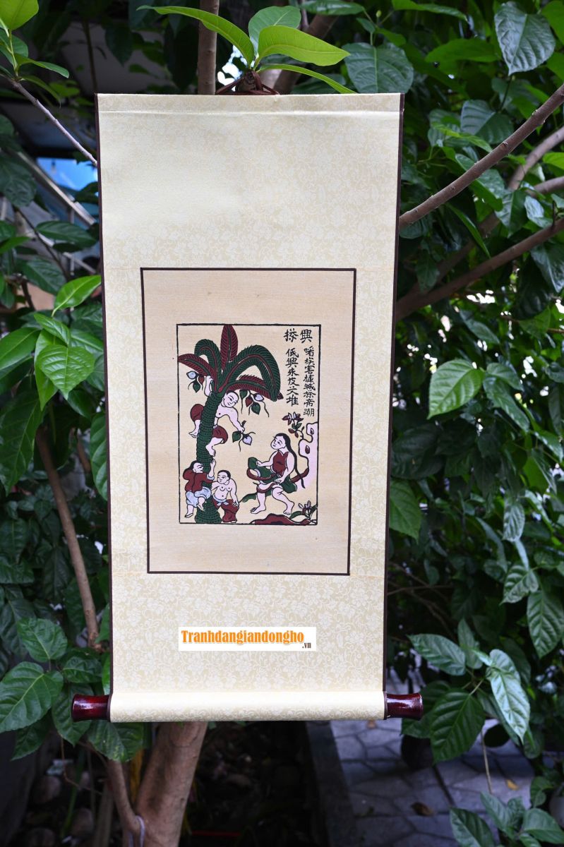 TRANH BỒI LỤA - HỨNG DỪA